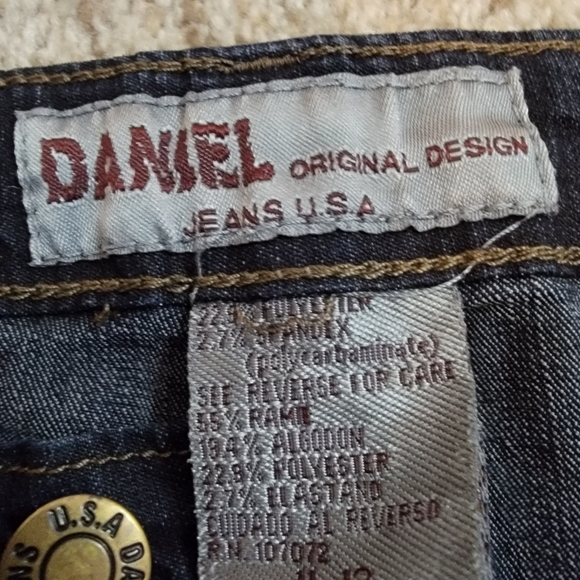 Vintage Daniel Original Jeans Women's Size 11/12 Embroidered Blue Floral - Picture 7 of 7